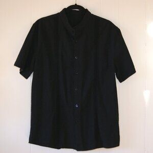 Men's Black Button-down Shirt || Linen / Cotton